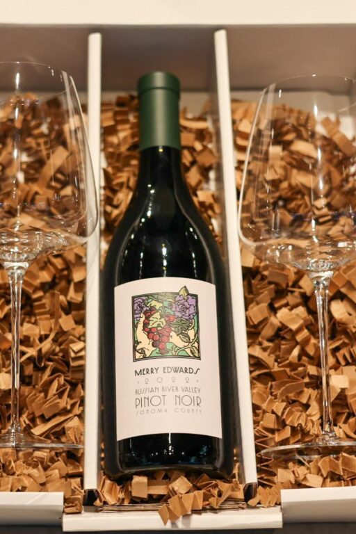 Merry Edwards Russian River Valley Pinot Noir with Set of 2 Italesse Crystal Pinot Noir Glasses