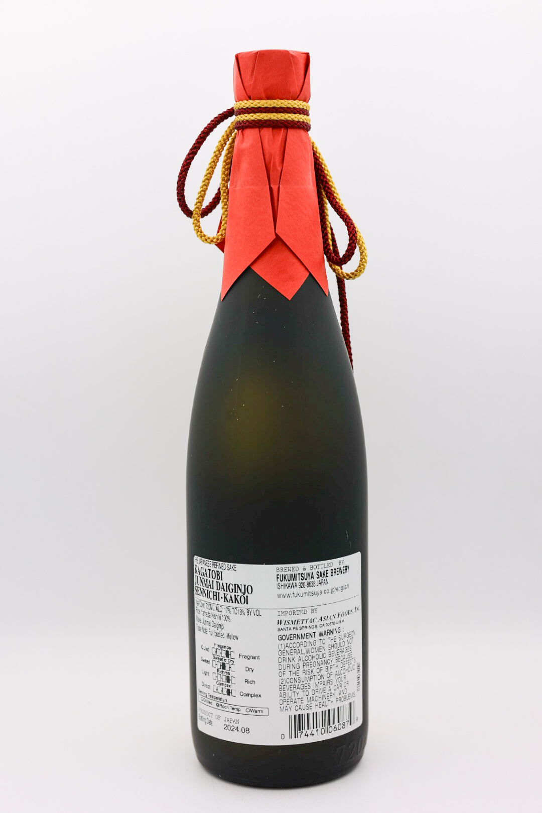 Fukumitsuya Kagatobi Sennichi Kakoi Junmai Daiginjo Sake 720ml