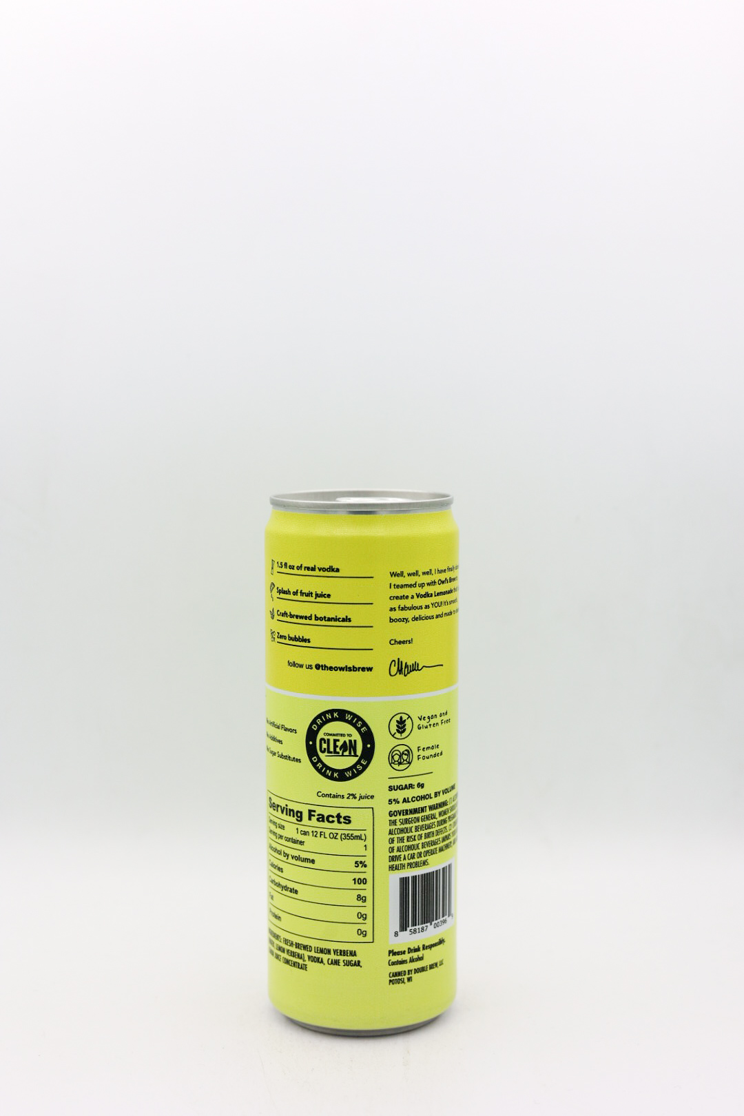 Owl’s Brew Chelsea Handler’s Vodka Lemonade Classic 355ml Can